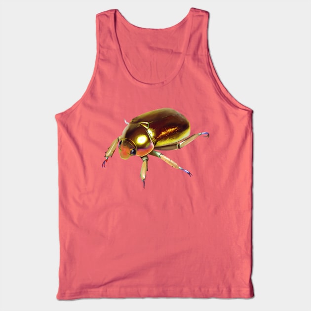 Golden Scarab Beetle Tank Top by starryseasart